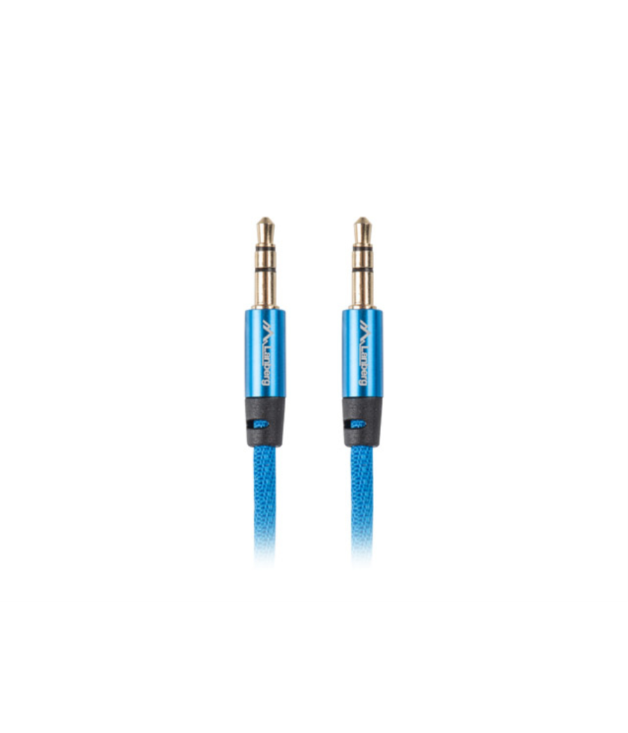 Cable minijack lanberg 3.5mm m/m 3 pin 2m premium azul