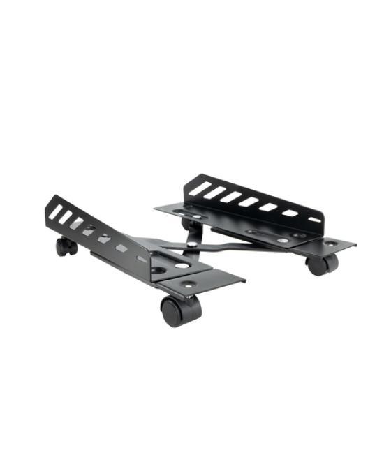 Tooq - soporte metálico para cpu de suelo con ruedas, color negro