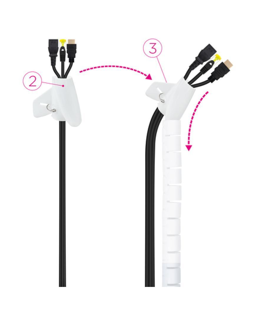 Organizador de cables flexible 25mm 3 m blanco