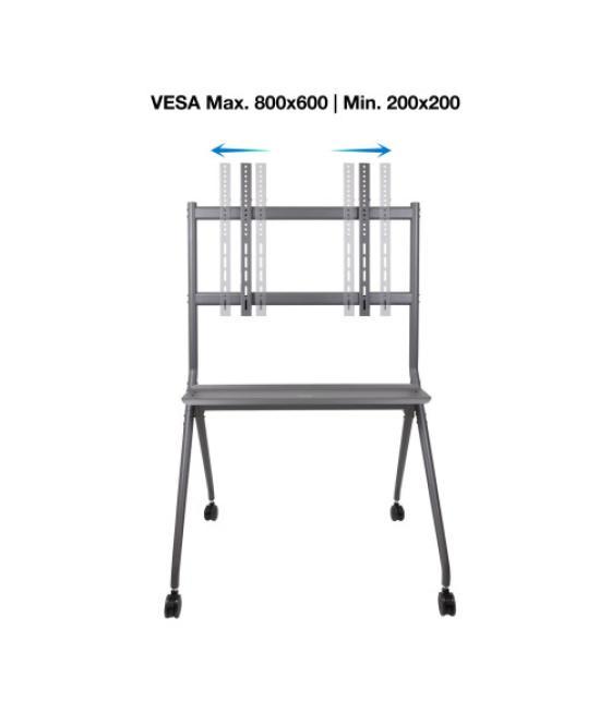 Tooq istand soporte de suelo con ruedas para pantallas 50"- 86", gris