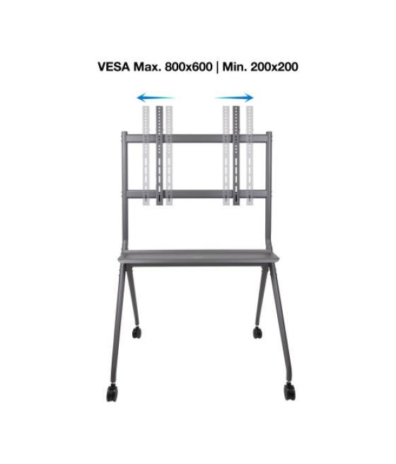 Tooq istand soporte de suelo con ruedas para pantallas 50"- 86", gris