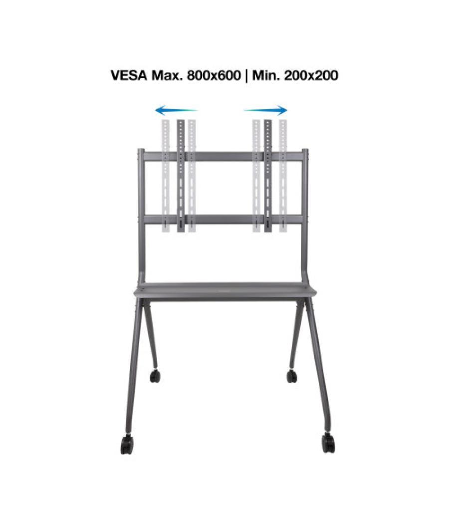 Tooq istand soporte de suelo con ruedas para pantallas 50"- 86", gris