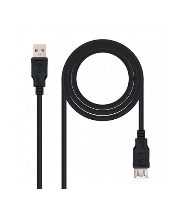 Cable usb tipo a 2.0 a usb tipo a 2.0 nanocable 1.8m negro macho - hembra