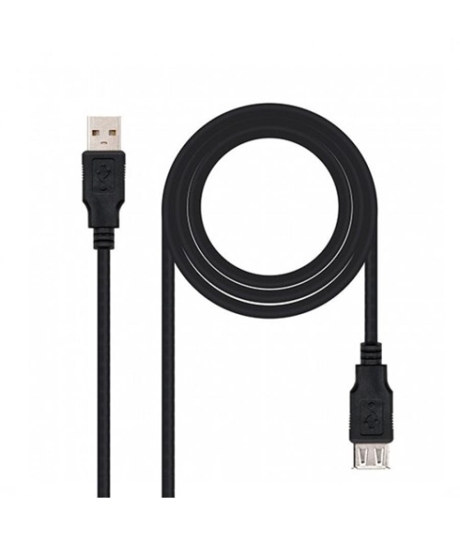 Cable usb tipo a 2.0 a usb tipo a 2.0 nanocable 1.8m negro macho - hembra