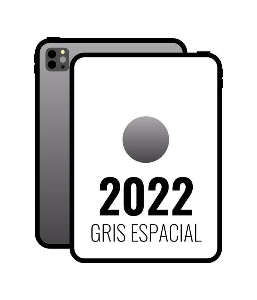 Apple ipad pro 11' 2022 4th wifi cell/ 5g/ m2/ 128gb/ gris espacial - mnyc3ty/a