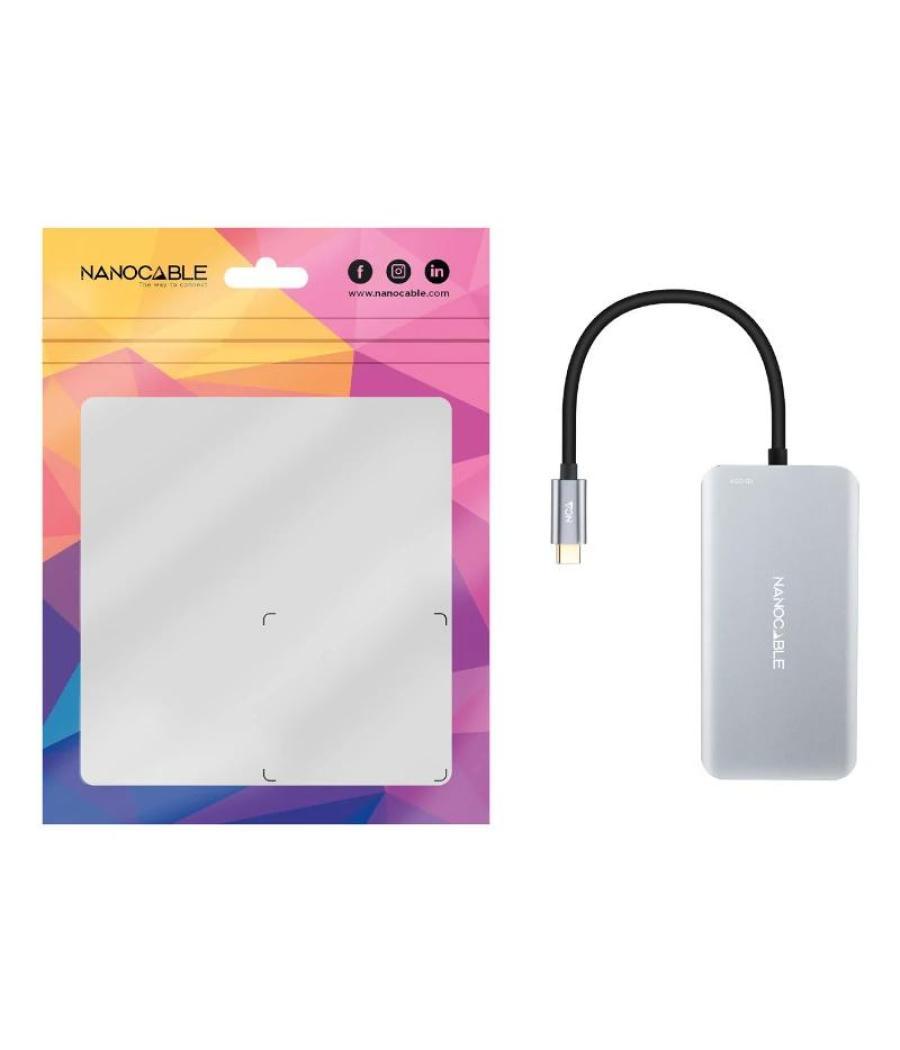 Nanocable hub usb-c 3xusb3.0+usb-c+usb-c pd 15cm