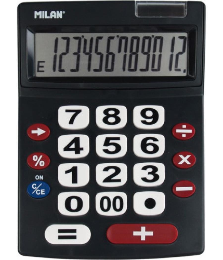 Calculadora 12 dígitos teclas grandes milan 151712bl