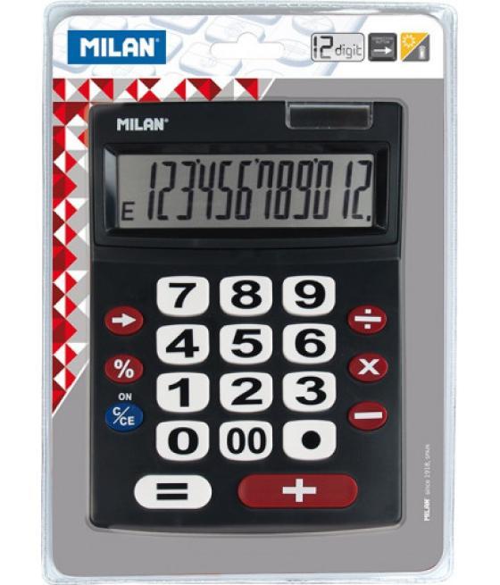 Calculadora 12 dígitos teclas grandes milan 151712bl
