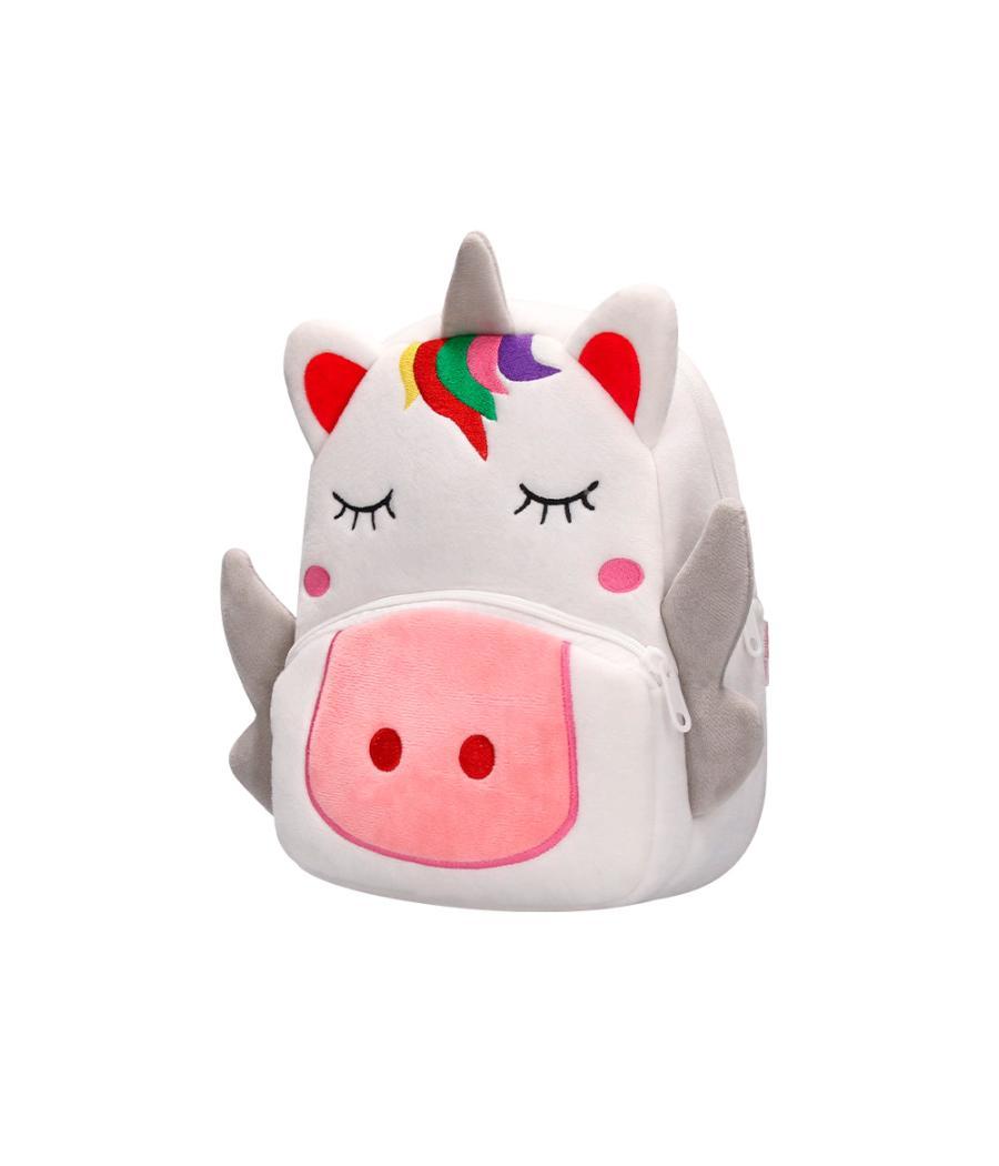 Cartera preescolar liderpapel mochila infantil peluche unicornio 260x100x240 mm