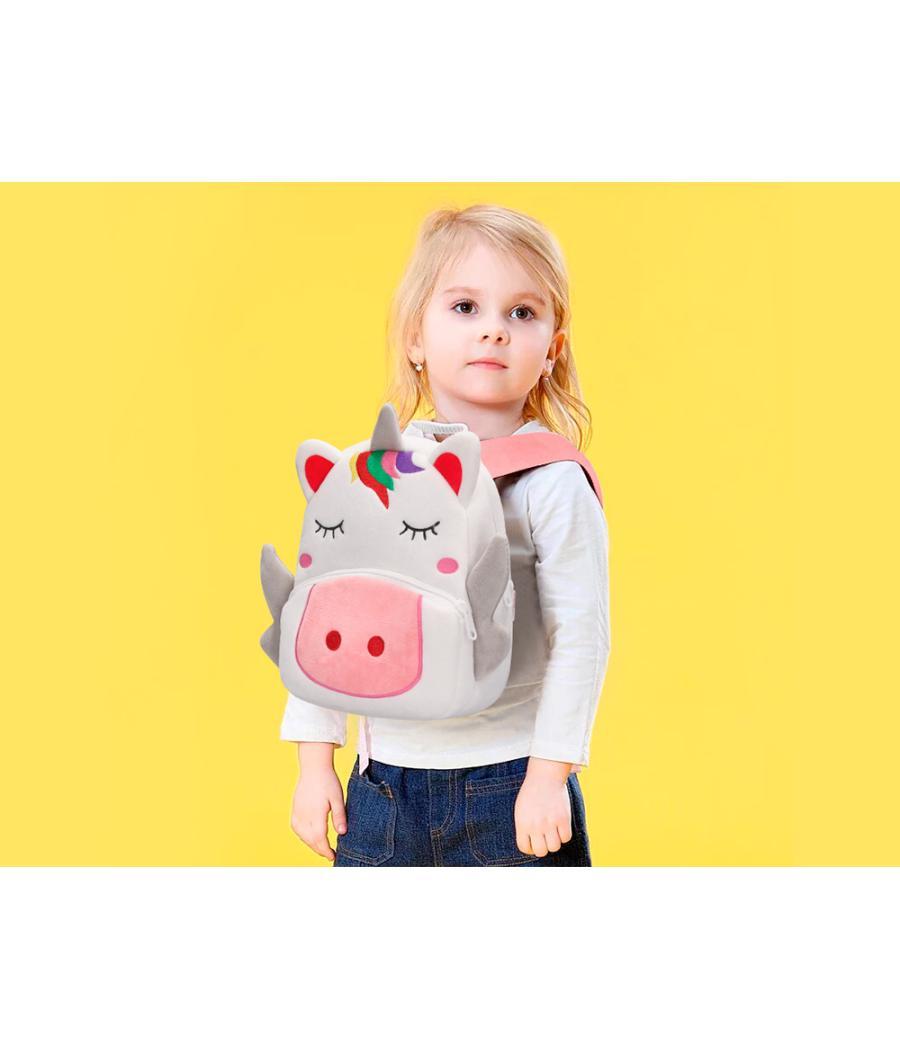 Cartera preescolar liderpapel mochila infantil peluche unicornio 260x100x240 mm