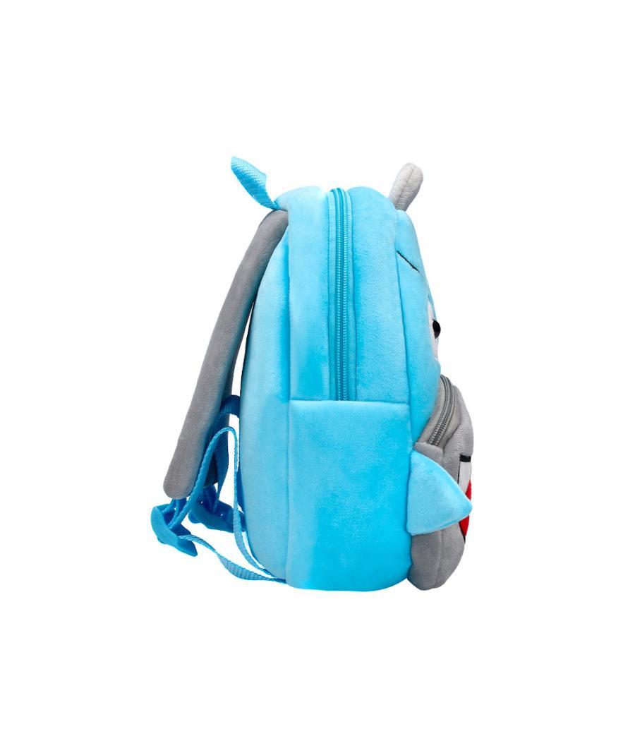 Cartera preescolar liderpapel mochila infantil peluche tiburon 260x100x240 mm