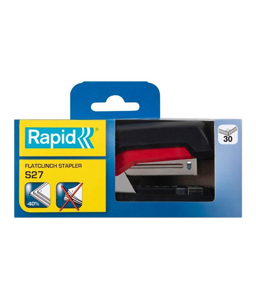 Grapadora rapid s27 fullstrip plástico capacidad de grapado 30 hojas usa grapas 24/6 y 26/6 color negro/rojo