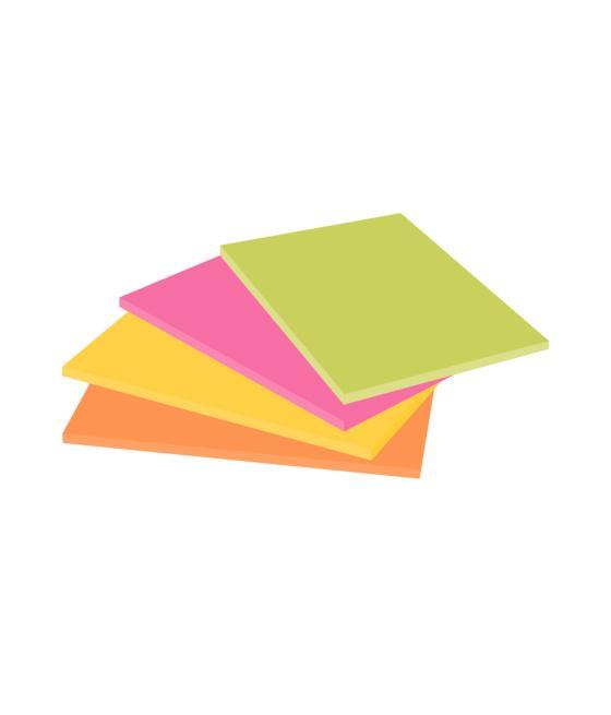 Bloc de notas adhesivas quita y pon post-it super sticky 152x101 mm con 45 hojas pack de 4 unidades colores neon