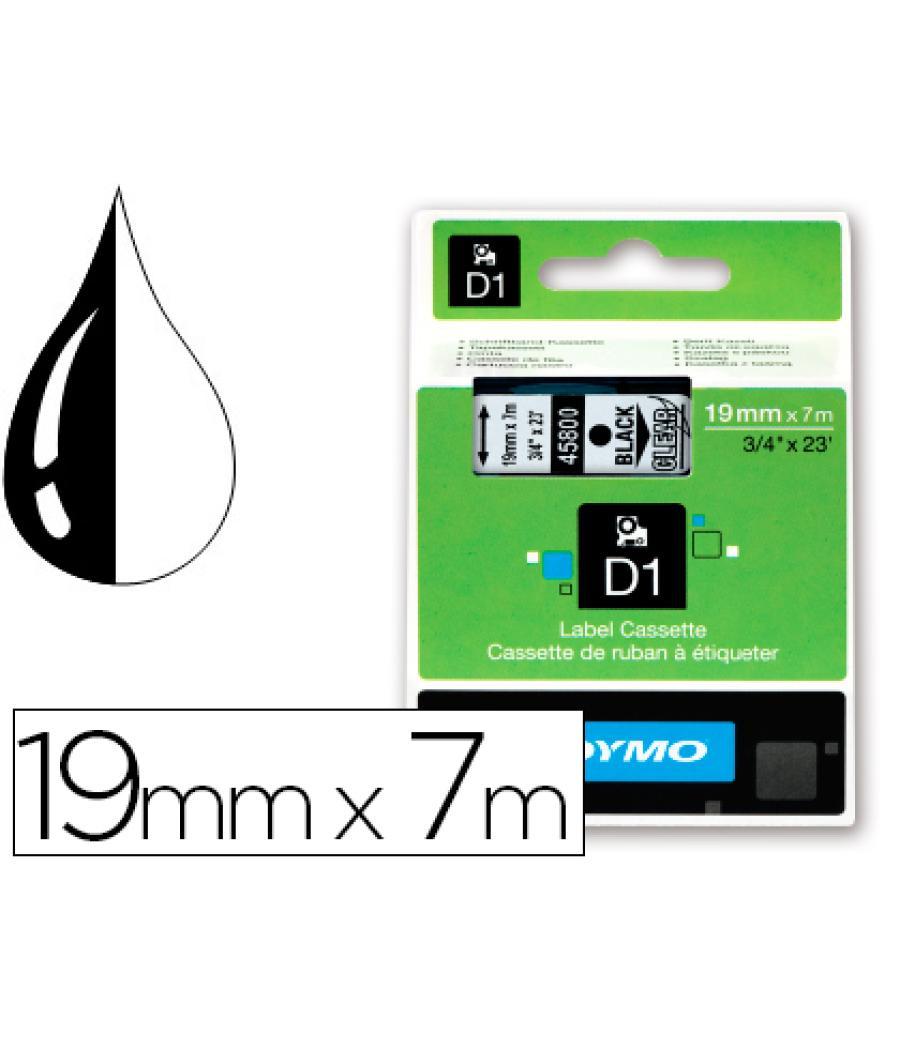 Cinta dymo negro transparente 19mm x 7 mt d1