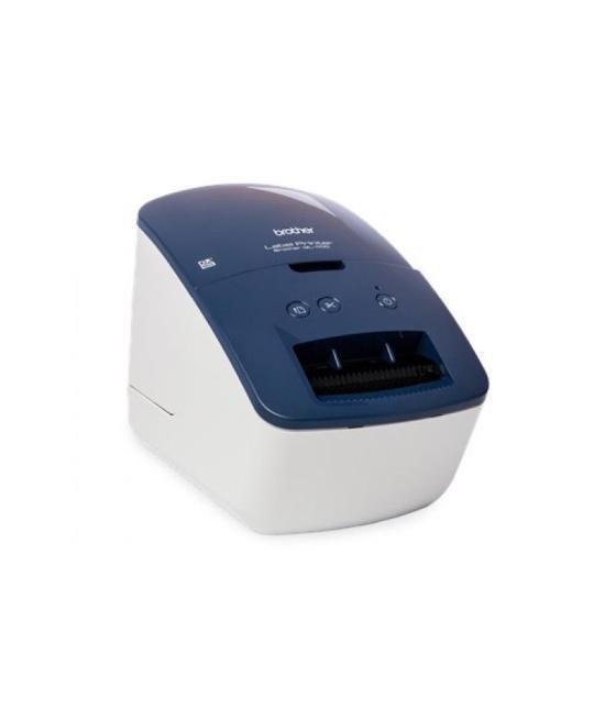 Impresora de etiquetas brother ql-600b/ térmica/ ancho etiqueta 62mm/ usb/ azul y blanca