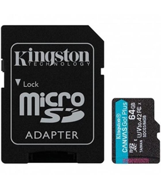 Memoria micro sdxc 64gb kingston canvas go uhs - i cl10 r: 170mb - s w:70mb - s + adaptador sd