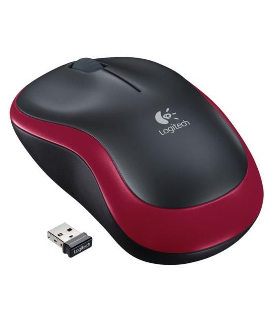 Ratón inalámbrico logitech m185/ hasta 1000 dpi/ rojo