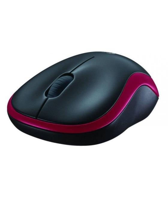 Ratón inalámbrico logitech m185/ hasta 1000 dpi/ rojo
