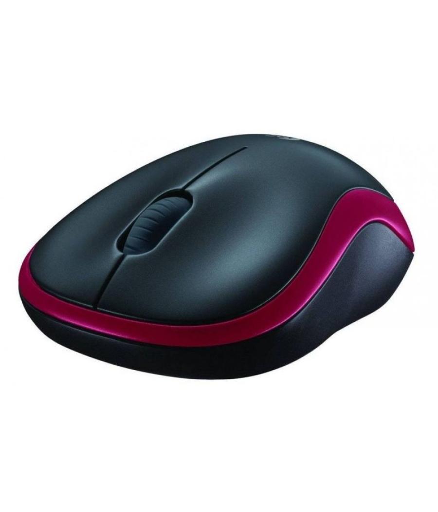 Ratón inalámbrico logitech m185/ hasta 1000 dpi/ rojo