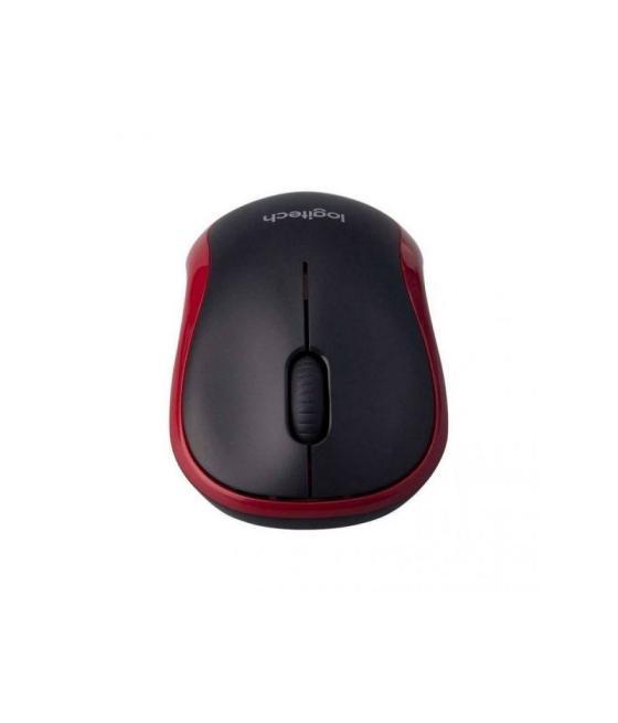Ratón inalámbrico logitech m185/ hasta 1000 dpi/ rojo