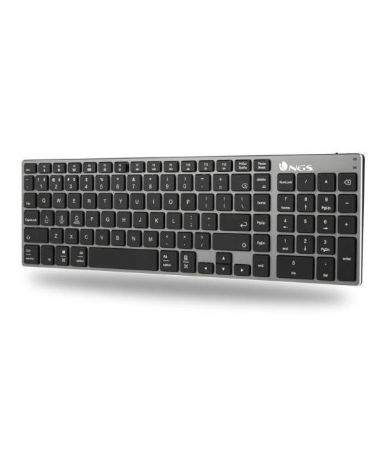 Teclado inalámbrico por bluetooth ngs fortune-bt/ gris