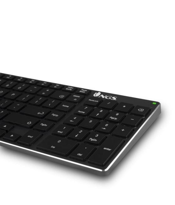 Teclado inalámbrico por bluetooth ngs fortune-bt/ gris