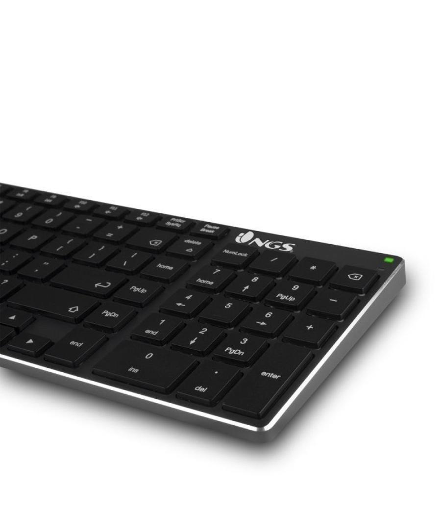 Teclado inalámbrico por bluetooth ngs fortune-bt/ gris