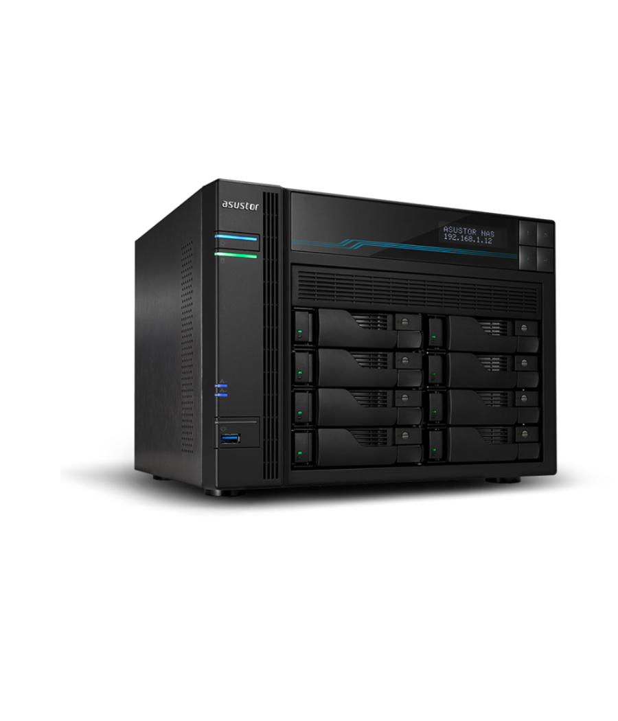 Nas asustor tower 10 bay quad-core 8gb ddr4 10 gbe x 2 2.5 gbe x 2 usb 3.2