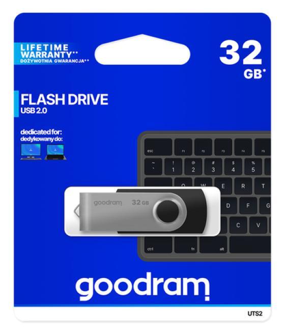 Goodram uts2 - pendrive - 32gb - usb 2.0 - negro