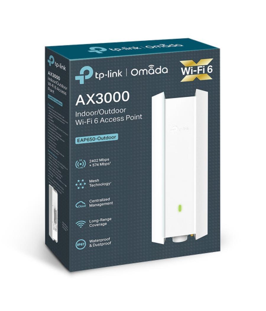 Tp-link punto de acceso wi-fi 6 de doble banda para interiores/exteriores ax3000 puerto: 1× puerto gigabit rj45 velocidad: 574mb