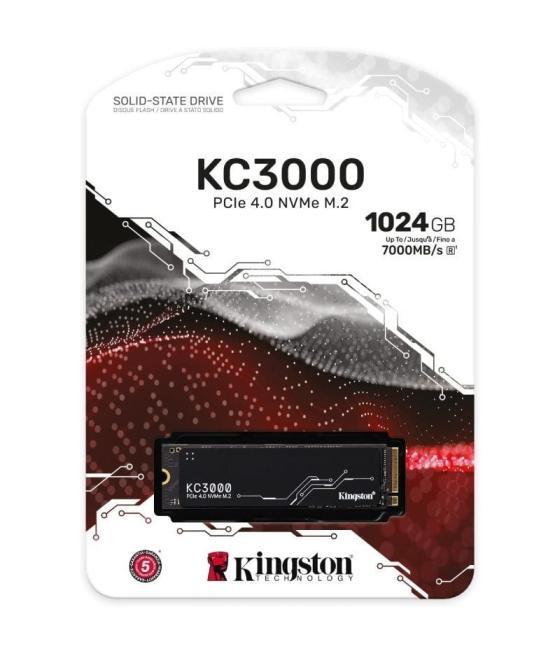 Disco ssd kingston kc3000 1tb/ m.2 2280 pcie 4.0/ con disipador de calor/ full capacity