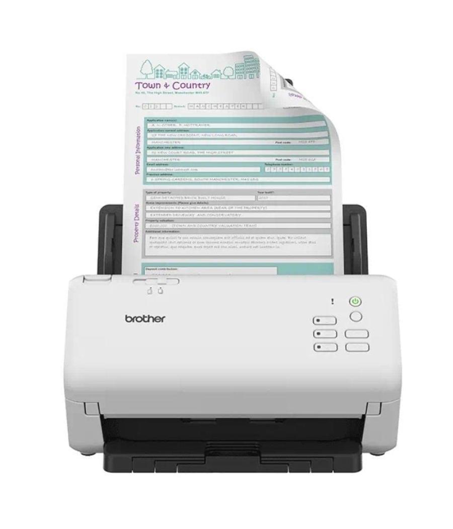 Escáner documental brother ads-4300n con alimentador de documentos adf/ doble cara