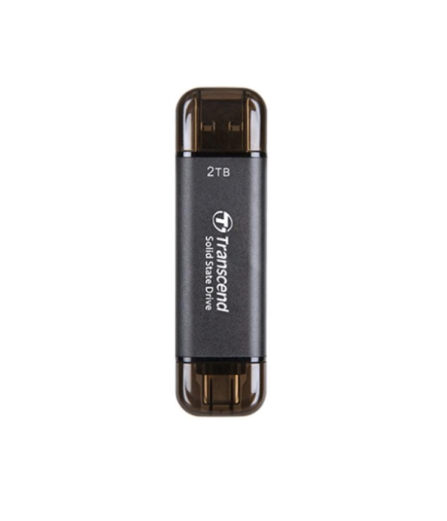 Memoria usb-c/usb-a 256gb transcend ssd usb 10gbps (escritura 950mb/s) ts256gesd310c