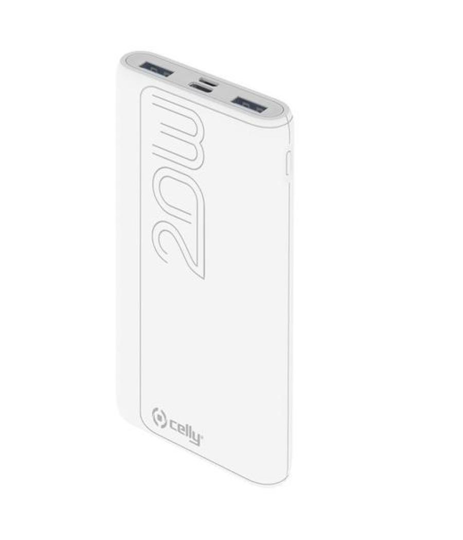 Celly cargador power bank 20k mah 2usb - 1usb-c blanco