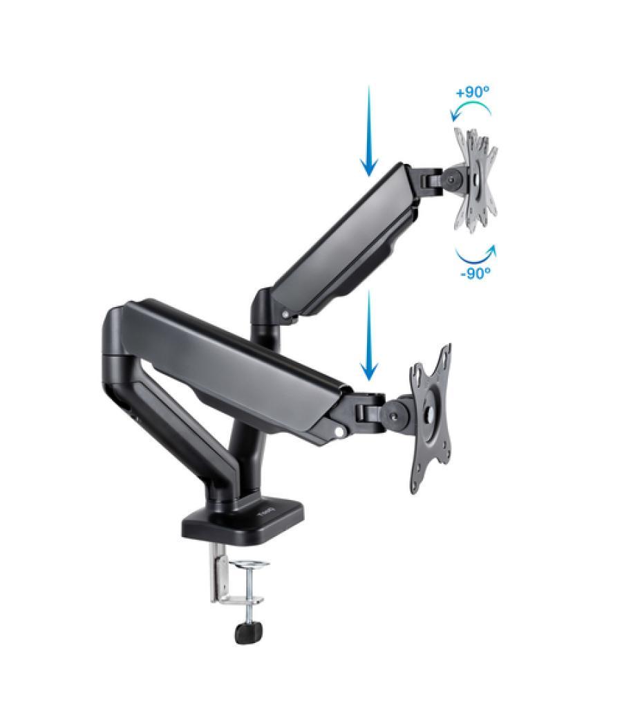 Soporte mesa pant. gira incli 2 brazos 17-32 negro