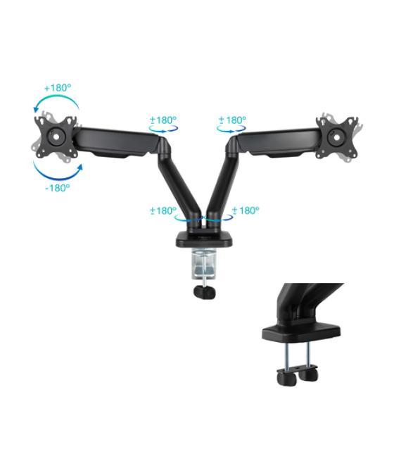Soporte mesa pant. gira incli 2 brazos 17-32 negro