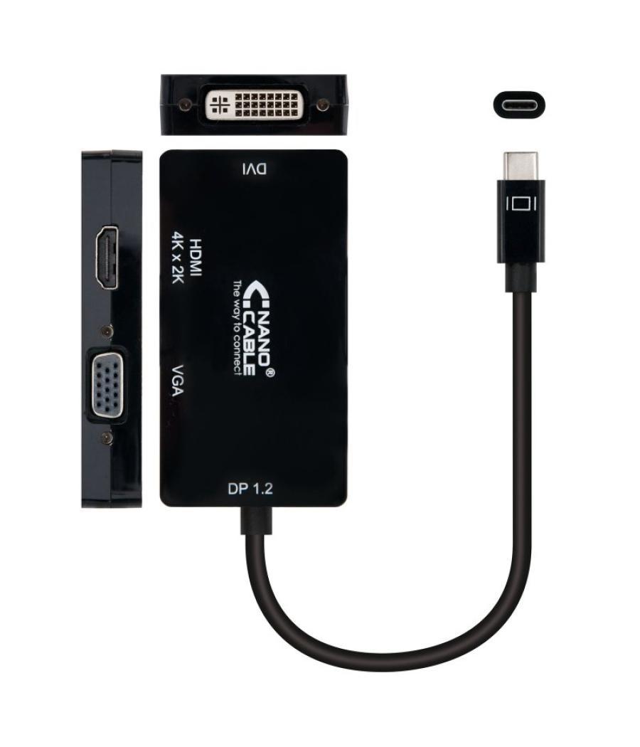 Nanocable conversor usb-c a vga/dvi/hdmi 10 cm