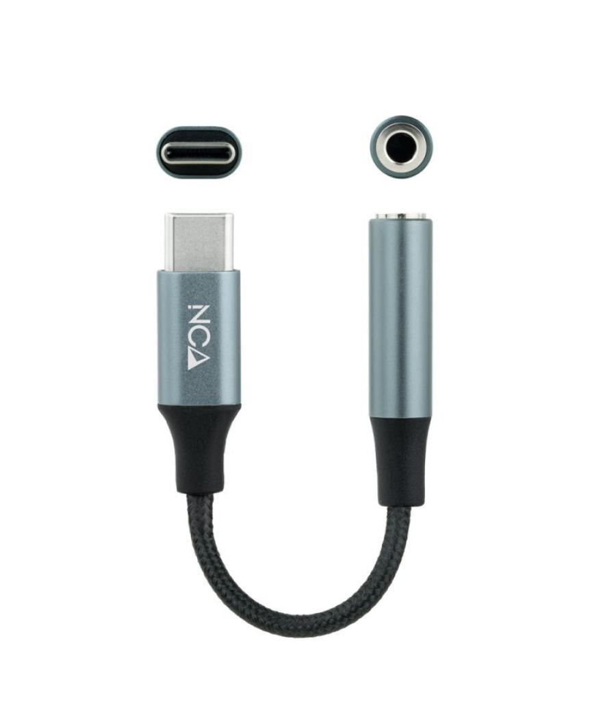 Nanocable adaptador audio usb-c/m a jack/h, gris