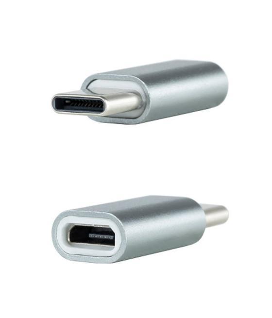 Nanocable adaptador usb-c/m-microb/h, aluminio