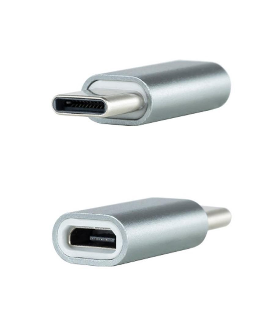 Nanocable adaptador usb-c/m-microb/h, aluminio