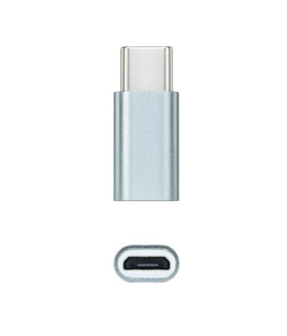 Nanocable adaptador usb-c/m-microb/h, aluminio