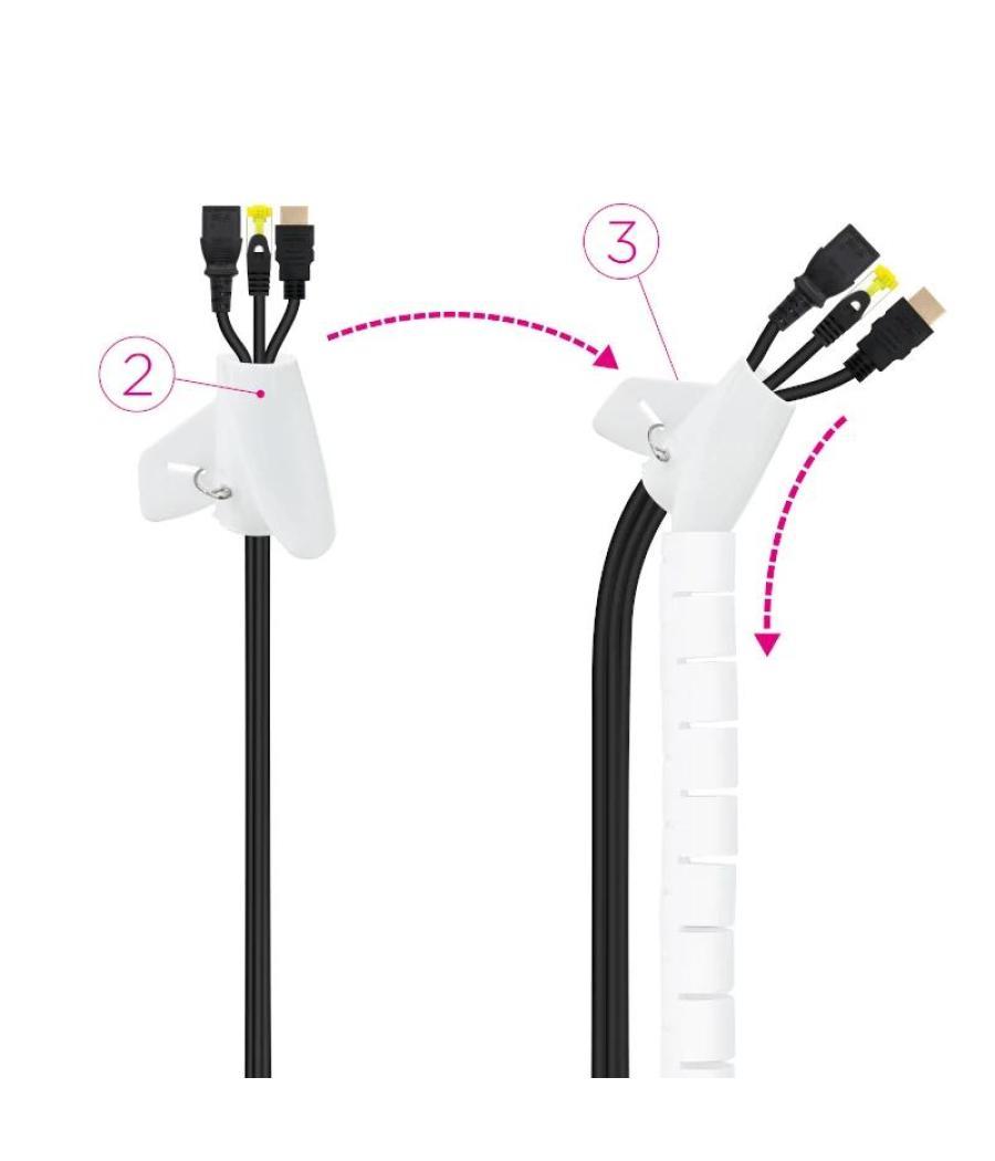 Nanocable organizador cables flex. 25mm 1 m blanco