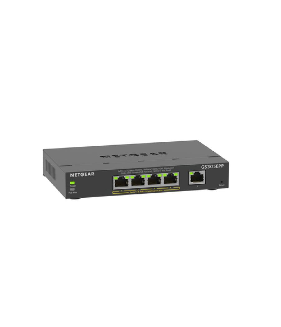 Netgear GS305EPP Gestionado L2/L3 Gigabit Ethernet (10/100/1000) Energía sobre Ethernet (PoE) Negro