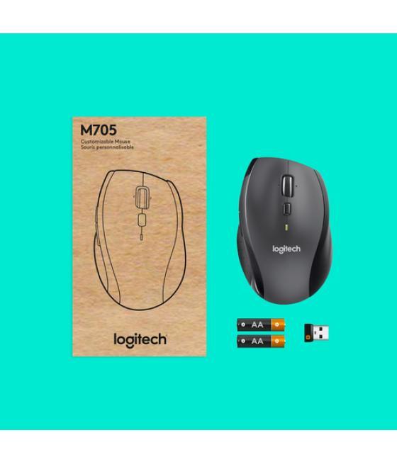 Logitech Marathon Mouse M705 ratón mano derecha RF inalámbrico Óptico 1000 DPI