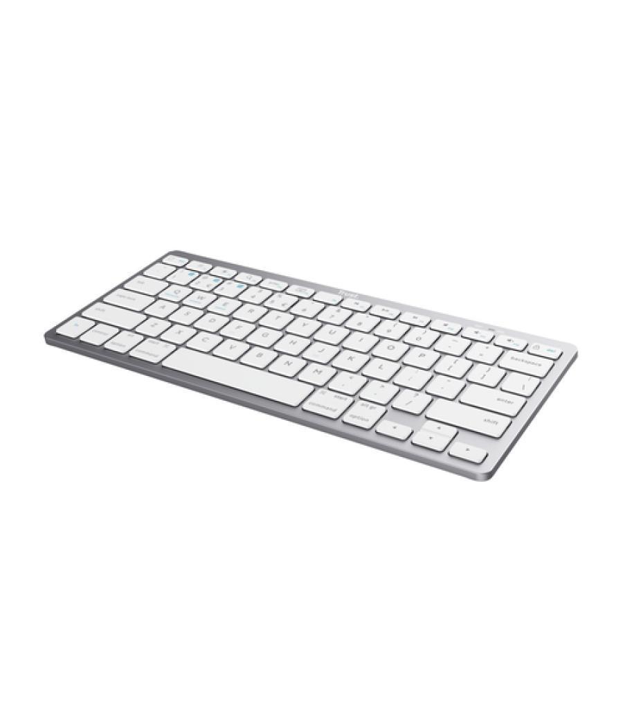 Trust 24653 teclado Bluetooth QWERTZ Alemán Plata, Blanco