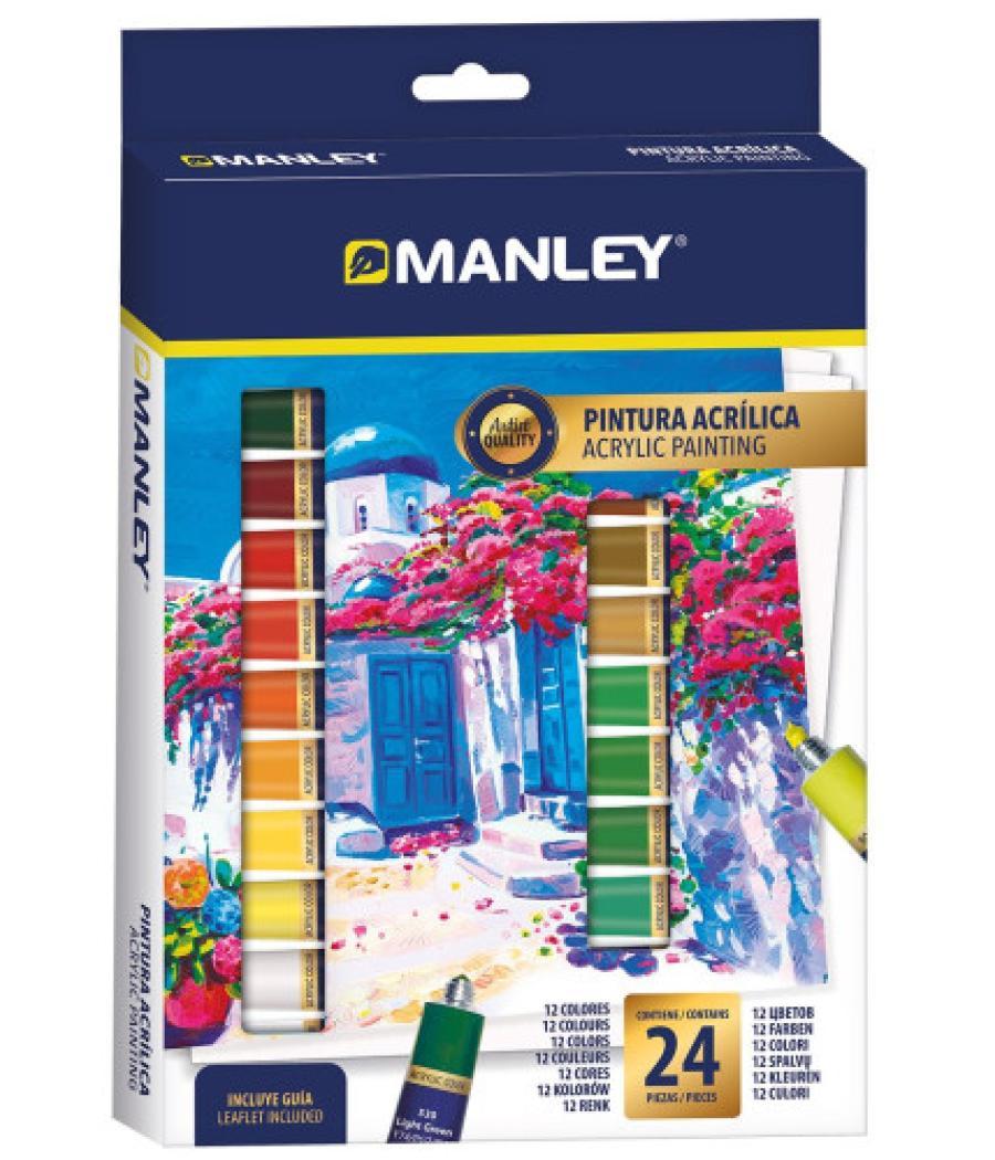 Estuche pintura acrilica 24 x 12ml manley mdv00024