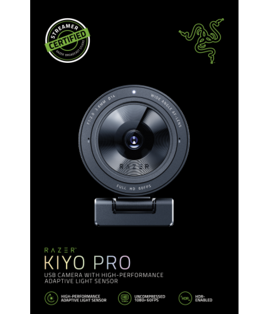 Razer kiyo pro cámara web 2,1 mp 1920 x 1080 pixeles usb negro