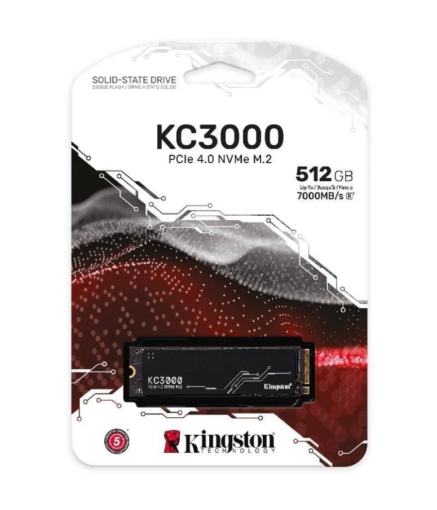 Disco ssd kingston kc3000 512gb/ m.2 2280 pcie 4.0/ con disipador de calor/ full capacity
