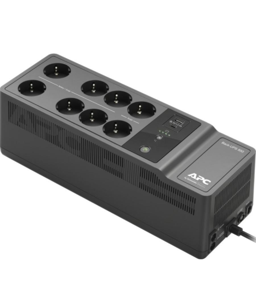 Sai apc be850g2-sp back ups 850va 230v 400w 8xschuko 1xusb-a 1xusb-c