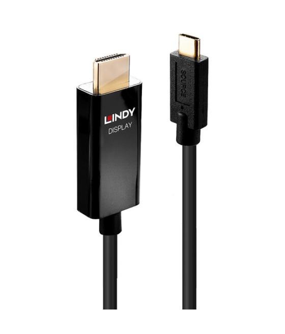 Lindy 43291 adaptador de cable de vídeo 1 m USB Tipo C HDMI tipo A (Estándar) Negro